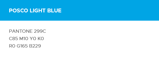 POSOCO LIGHT BLUE - PANTONE 299C, C85 M10 YO KO, RO G165 B229